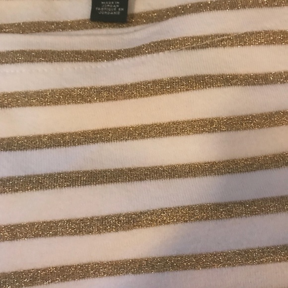 Ralph Lauren White and Sparkling Gold Striped Top - Picture 2 of 2